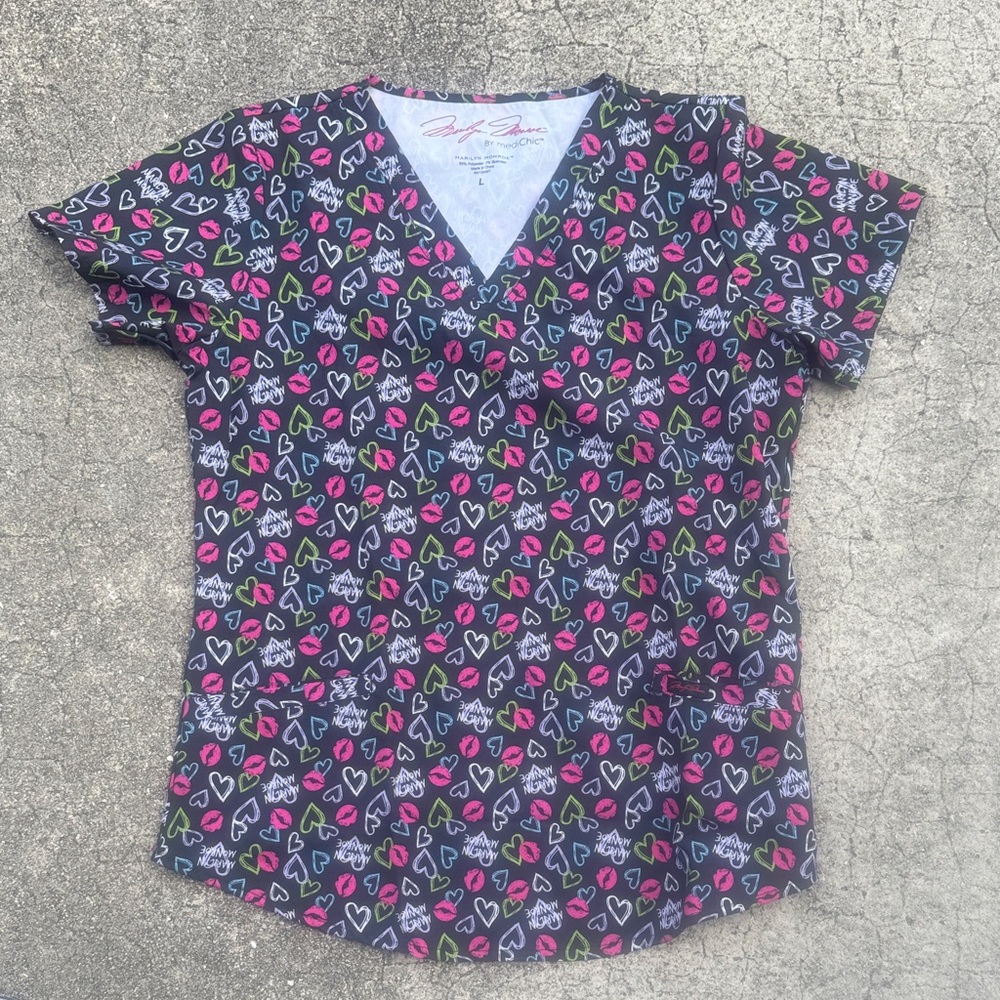 Marilyn Monroe Black Heart Print Top